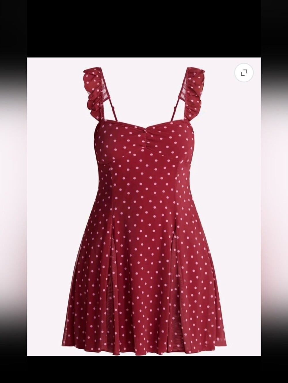 No Boundaries Women’s 2X Y2K Burgundy Pink Polka Dot Fit & Flare Mini Dress